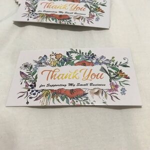 NEW 25 Pcs Floral Thank You For Supporting My Small Business Cards